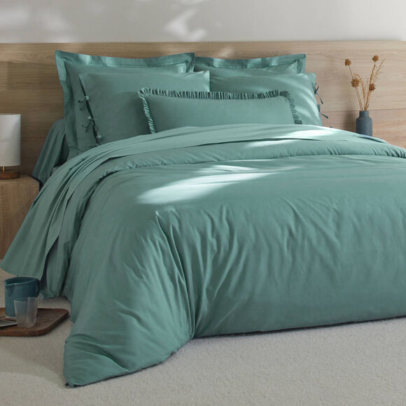 Linge de lit uni - percale de coton 72 fils/cm&sup2; (eucalyptus)