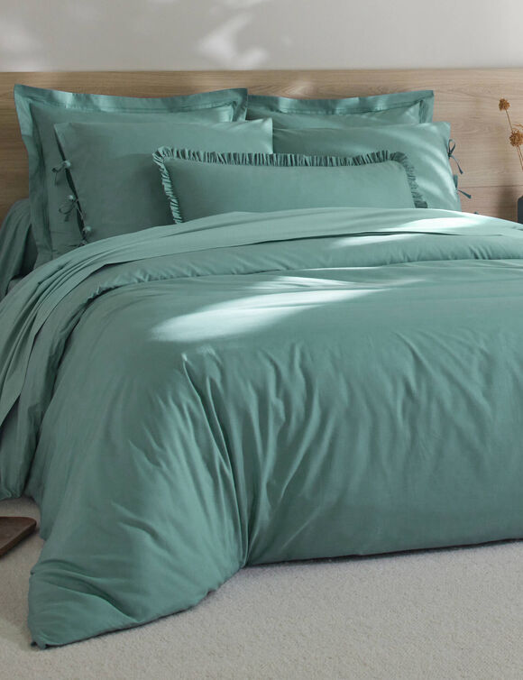 Linge de lit uni - percale de coton 72 fils/cm&sup2; (eucalyptus)
