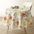 Nappe toile cirée imprimé grosses fleurs (jaune / corail)