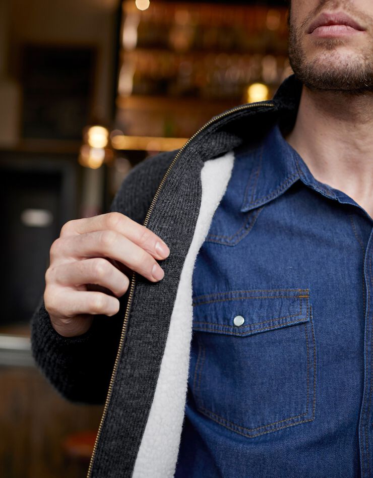 Blouson côte anglaise intérieur fourré (gris anthracite) Blouson côte anglaise intérieur fourré (gris anthracite)