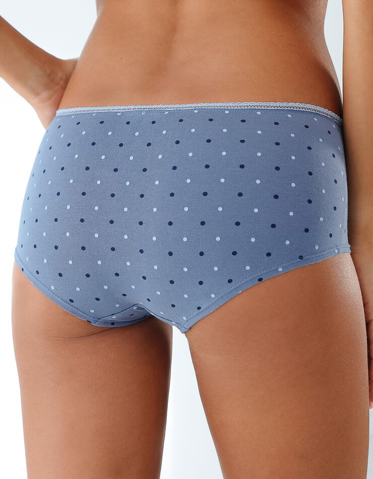 Shorty « motifs fleurettes » en coton (bleu / jeans)