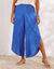 Pantalon large, bas fendus (bleu)