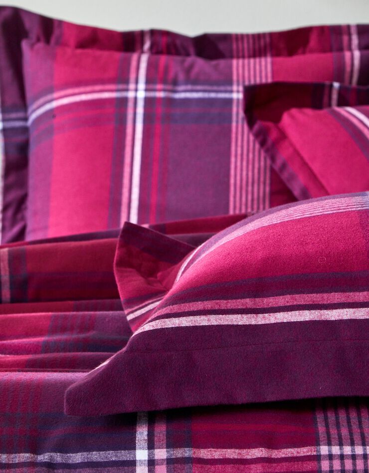 Linge de lit Scott flanelle tissé teint (prune)