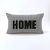 Coussin en coton, message HOME et carreaux tissé-teint  (noir)
