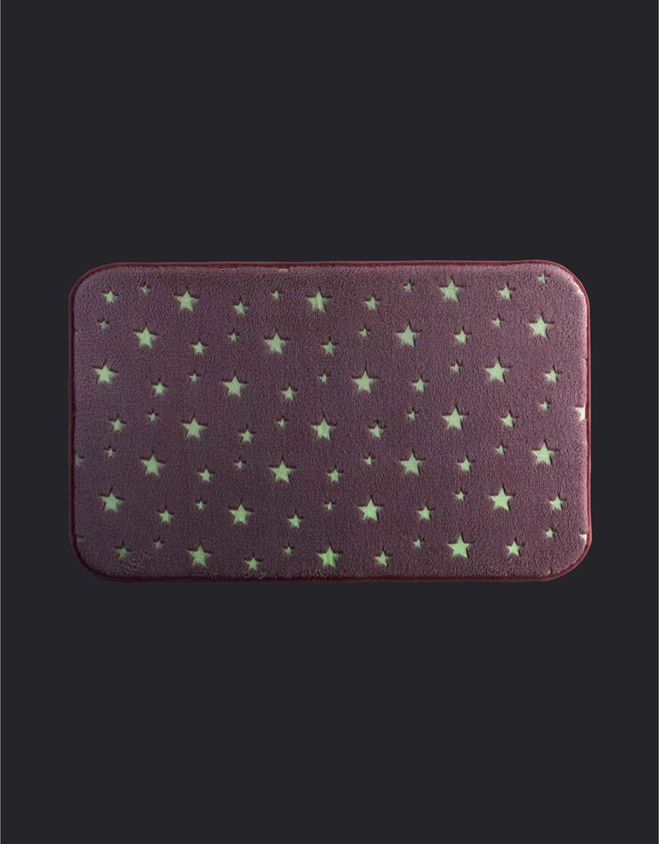 Tapis flanelle imprimé étoiles phosphorescentes - rectangulaire (rose)