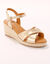 Sandales compensées croisées (doré) Sandales compensées croisées (doré)