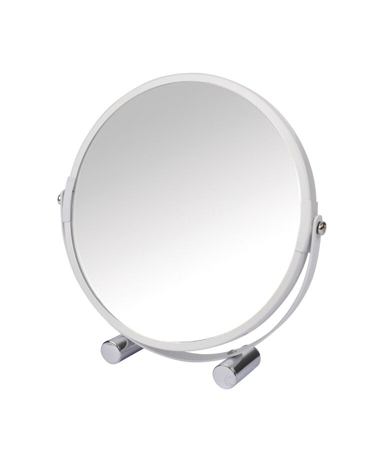 Miroir double face à poser - rond (métal)