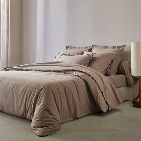 Linge de lit uni - percale de coton 72 fils/cm&sup2; (gr&egrave;ge)