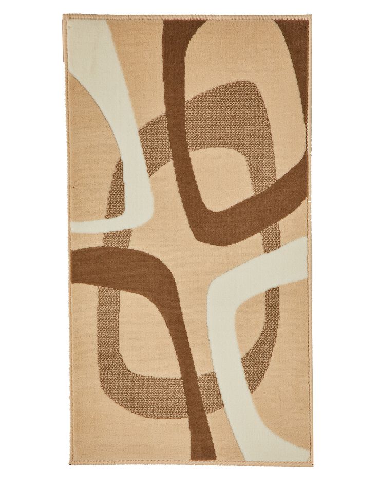 Tapis rectangulaire motif rétro (taupe)