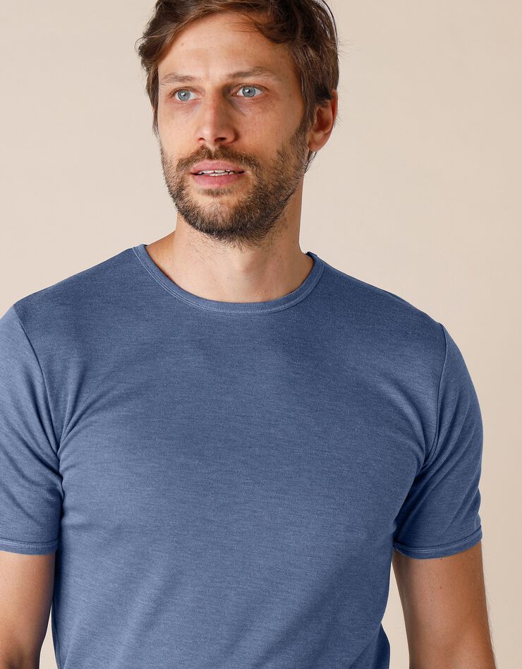 Tee-shirt sous-vêtement homme col rond manches courtes polyester - lot de 2 (jeans) Tee-shirt sous-vêtement homme col rond manches courtes polyester - lot de 2 (jeans)