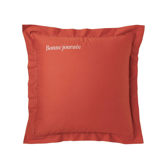 Taie d'oreiller coton, personnalisable  (terracotta)