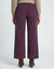Pantalon large en velours c&ocirc;tel&eacute; effet pont (prune)