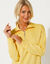 Sweat col montant zippé en molleton gratté (jaune pâle)