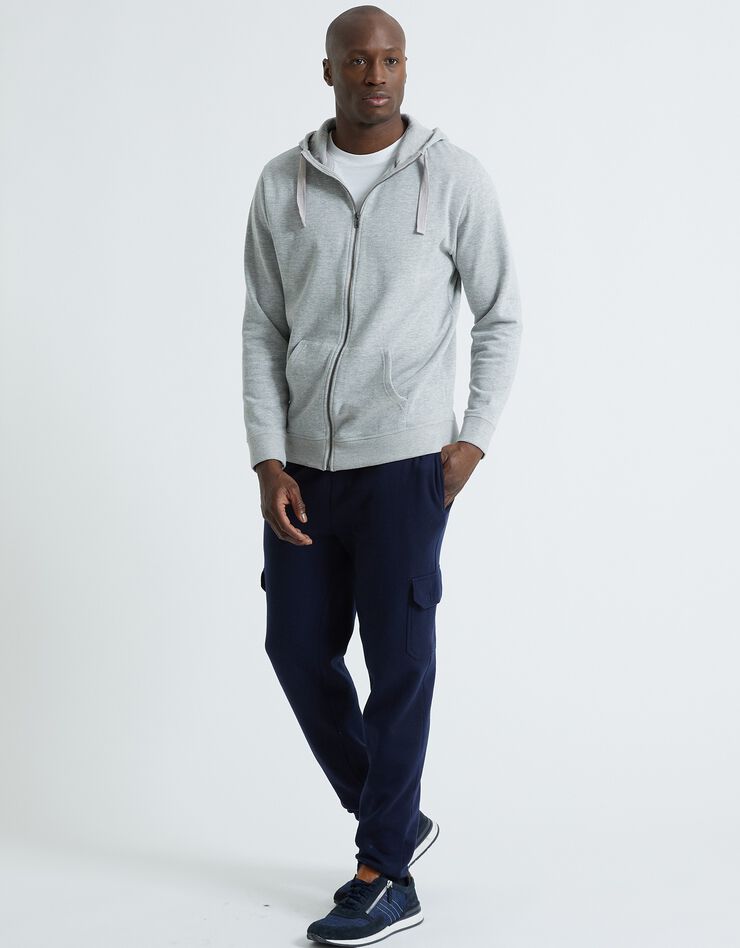 Sweat molleton zippé à capuche (gris chiné) Sweat molleton zippé à capuche (gris chiné)