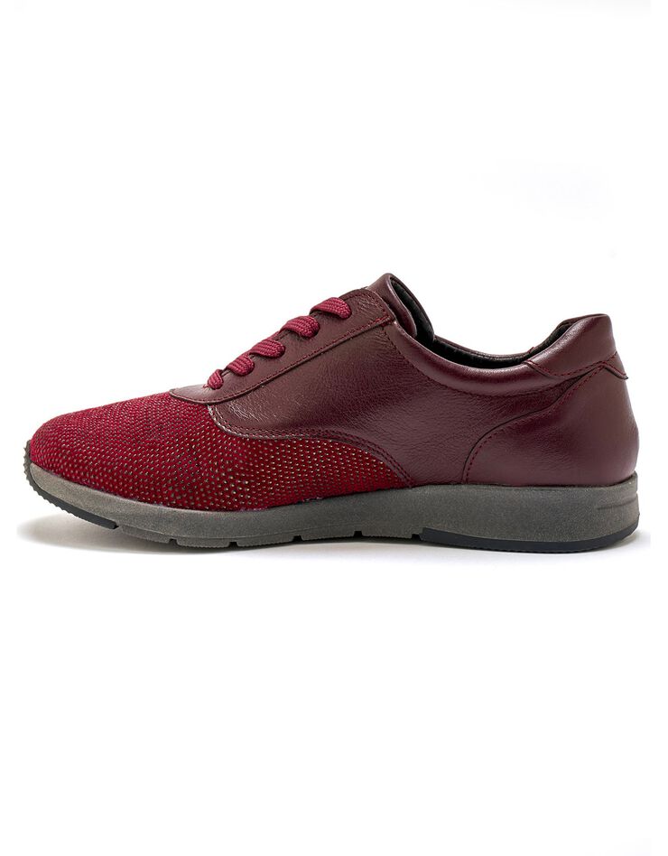 Derbies spécial Hallux valgus en cuir et textile - uni (bordeaux) Derbies spécial Hallux valgus en cuir et textile - uni (bordeaux)