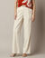 Pantalon large fluide, lin mélangé (naturel)