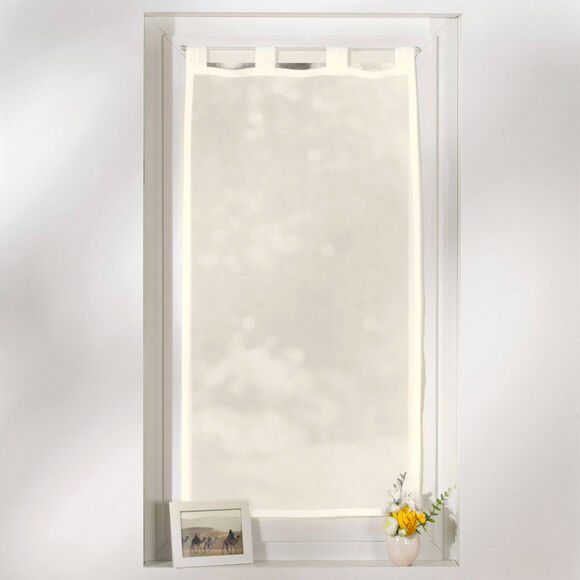 Vitrage droit voile uni finition pattes (ivoire)