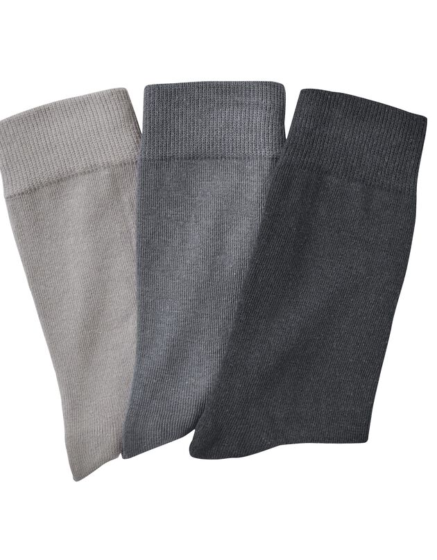 Mi-chaussettes basiques - lot de 3 paires (gris)