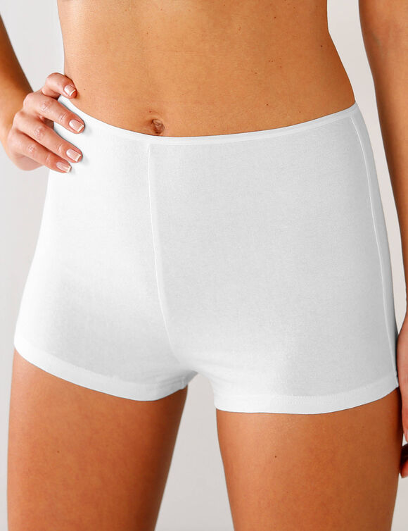 Boxer en coton extensible uni – Lot de 10  (blanc / noir)