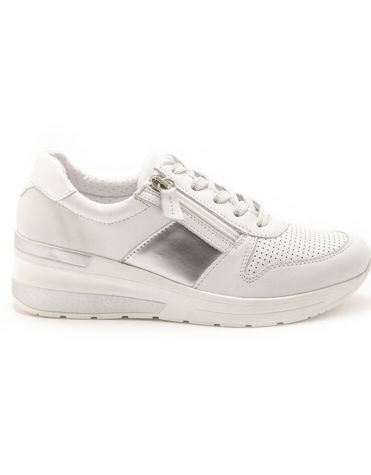 Basket compensées lacées et zippées - blanc (blanc) Basket compensées lacées et zippées - blanc (blanc)
