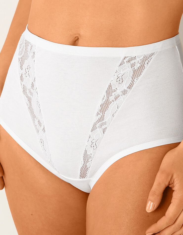 Culotte dentelle découpes amincissantes - lot de 4 (blanc) Culotte dentelle découpes amincissantes - lot de 4 (blanc)