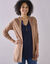 Gilet porter ouvert, manches longues (caramel)
