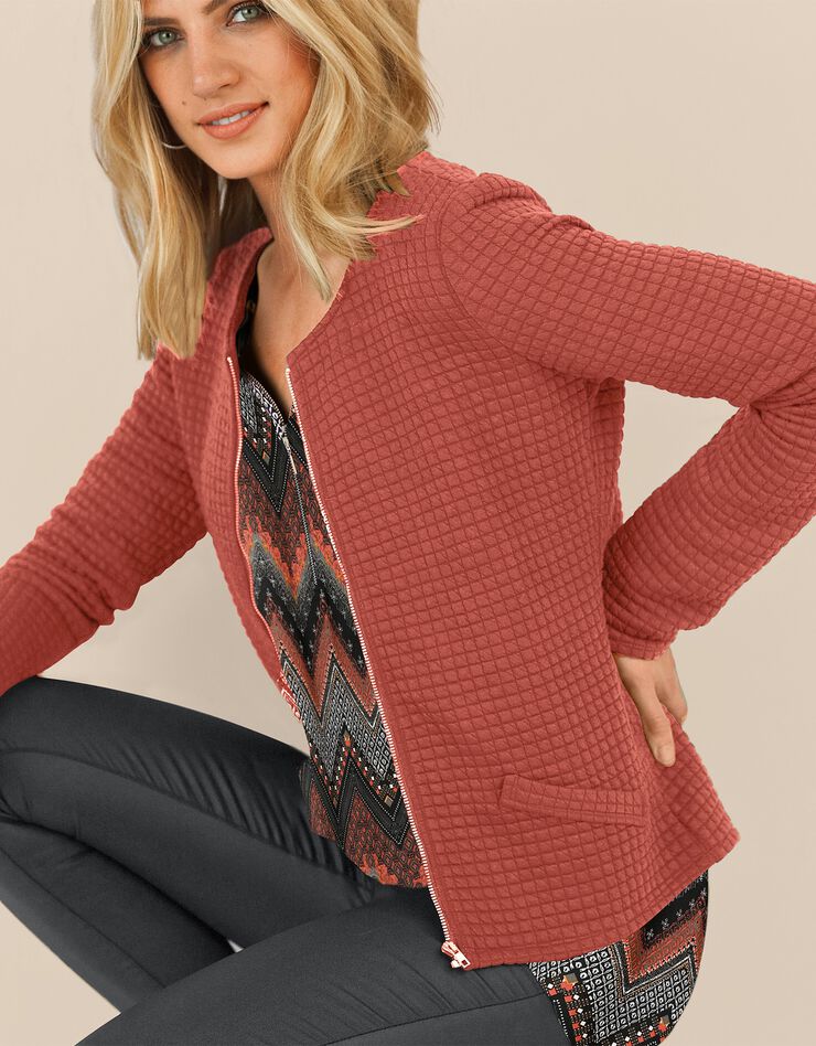 Veste matelassée zippée (tomette) Veste matelassée zippée (tomette)