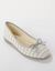 Ballerines noeud fantaisie en toile (gris / blanc)