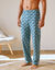 Pantalon pyjama coton imprimé (bleu / vert)
