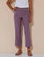 Pantalon coupe droite 7/8ème taille élastiquée, lin coton (violet grisé)