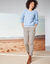 Pull col rond, maille fantaisie toucher doux (bleu grisé)