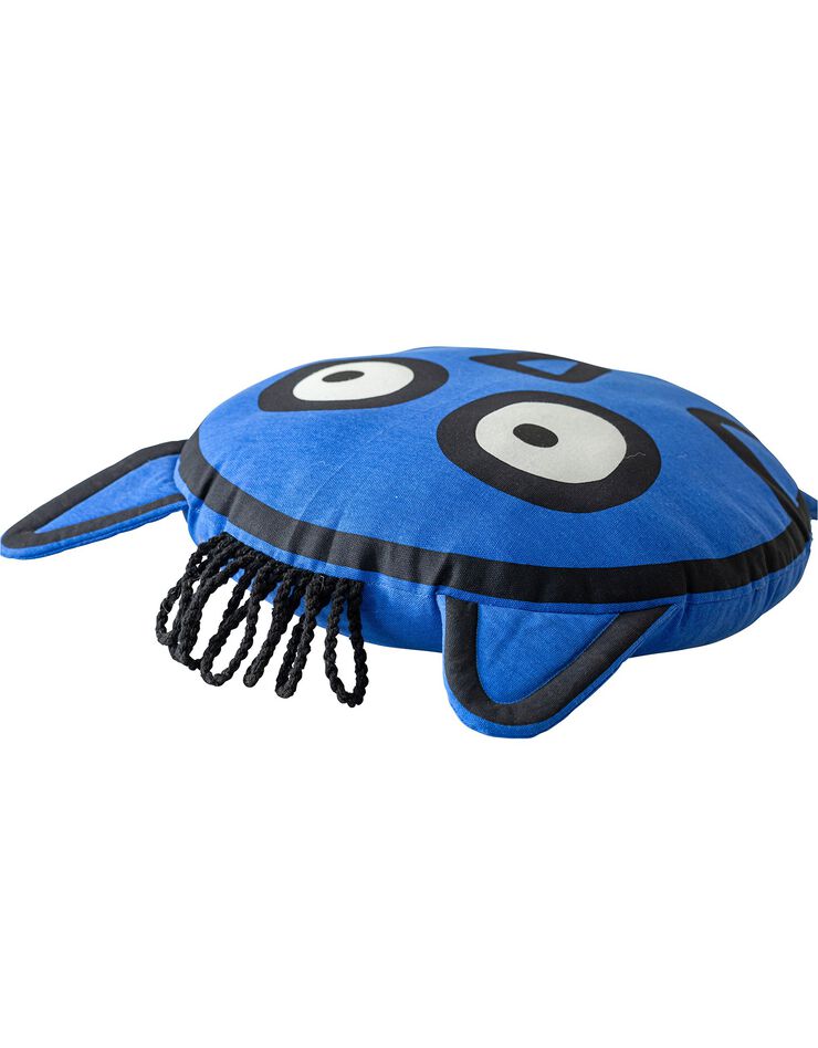 Coussin Chouette garni, collection enfant LEM (bleu / noir)