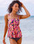 Haut de tankini adapté post-opératoire imprimé Baracoa (gris / orange)