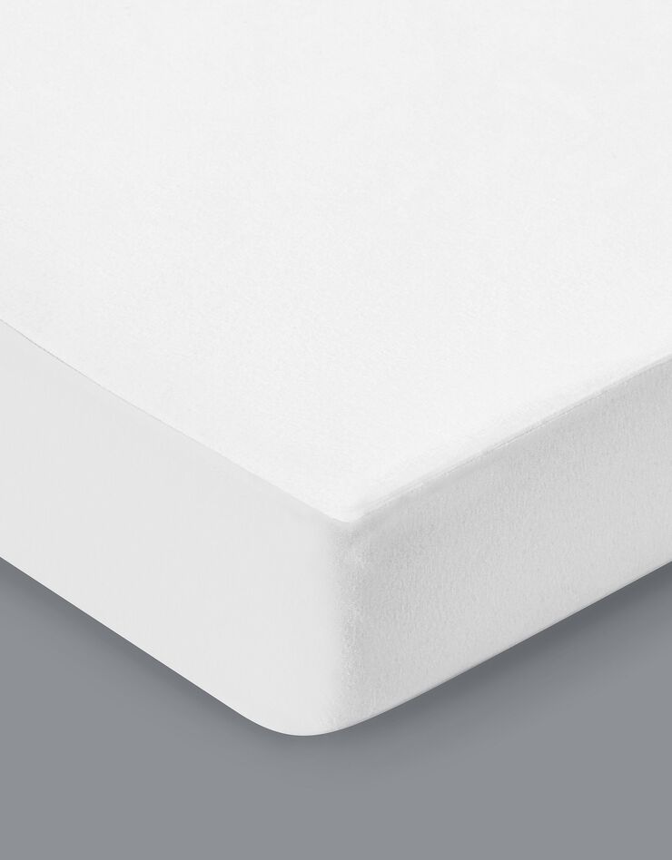 Protège-matelas molleton absorbant 200 g/m2 housse 25 cm (blanc)