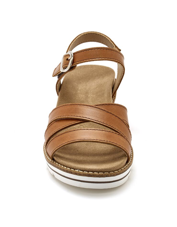 Sandales cuir brides croisées (marron) Sandales cuir brides croisées (marron)