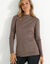Pull col montant long, maille côtelée (taupe)