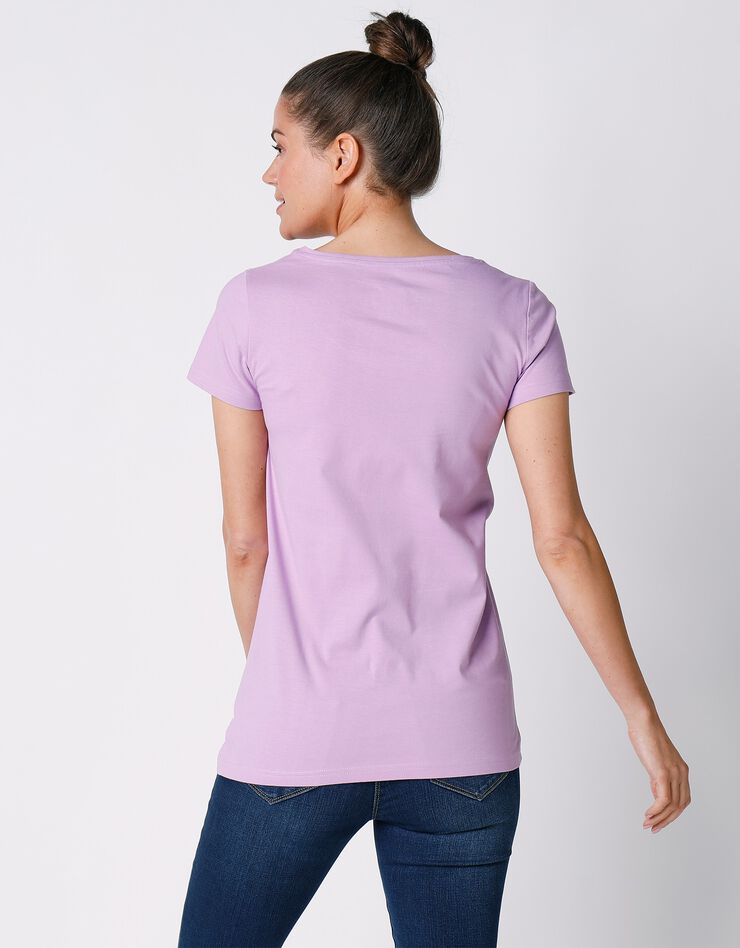 Tee-shirt uni manches courtes en coton bio, éco-responsable (parme) Tee-shirt uni manches courtes en coton bio, éco-responsable (parme)