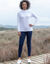 T-shirt chaleur manches longues, col montant (blanc)