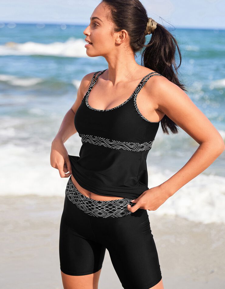 Haut tankini sport imprimé et uni Siddi (noir) Haut tankini sport imprimé et uni Siddi (noir)
