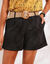 Short avec ceinture en jute amovible (noir)