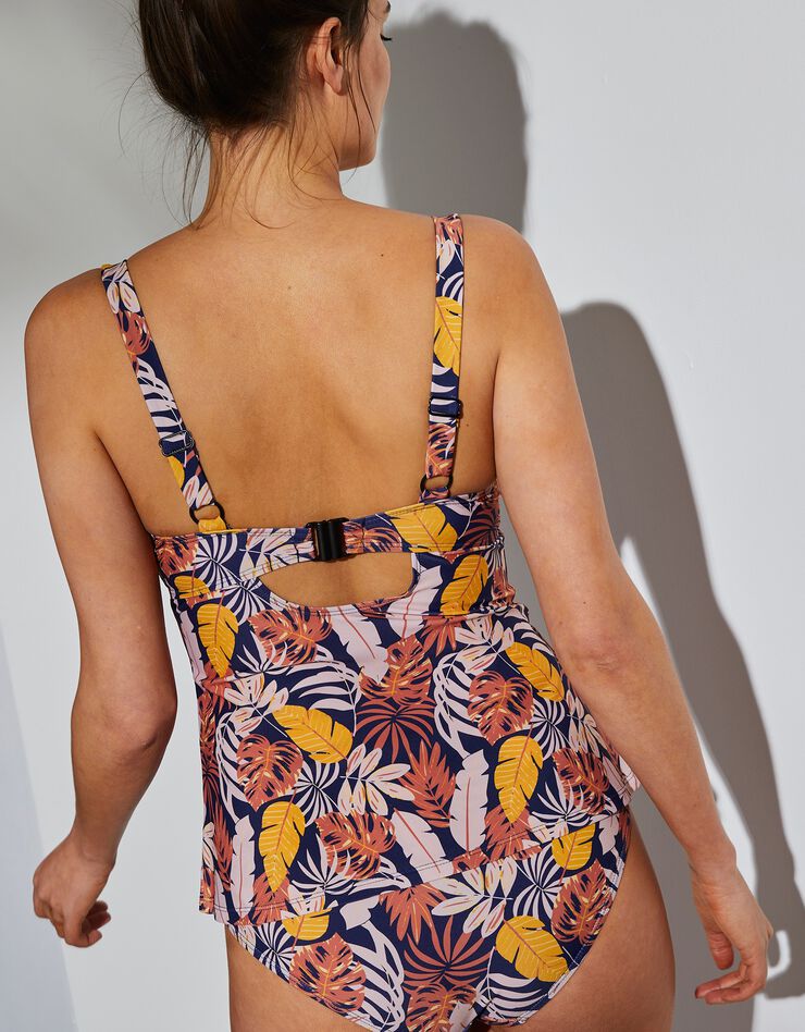Haut de tankini imprimé Lagarta - avec armatures (marine / orange)
