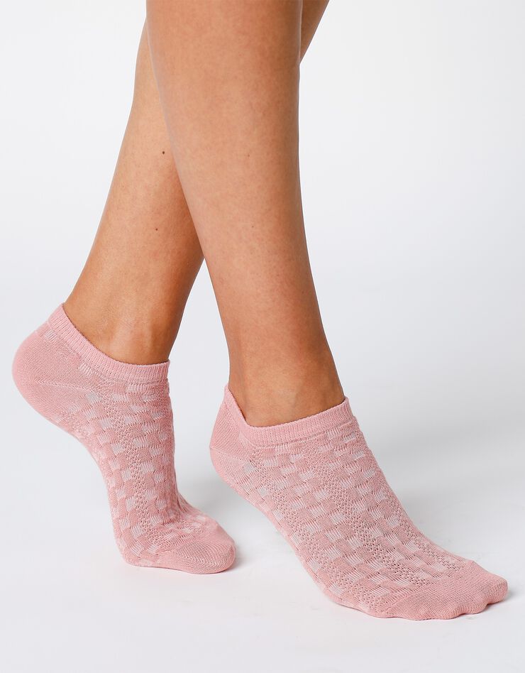 Socquettes texturées en maille damier - lot de 3 paires (neutre) Socquettes texturées en maille damier - lot de 3 paires (neutre)
