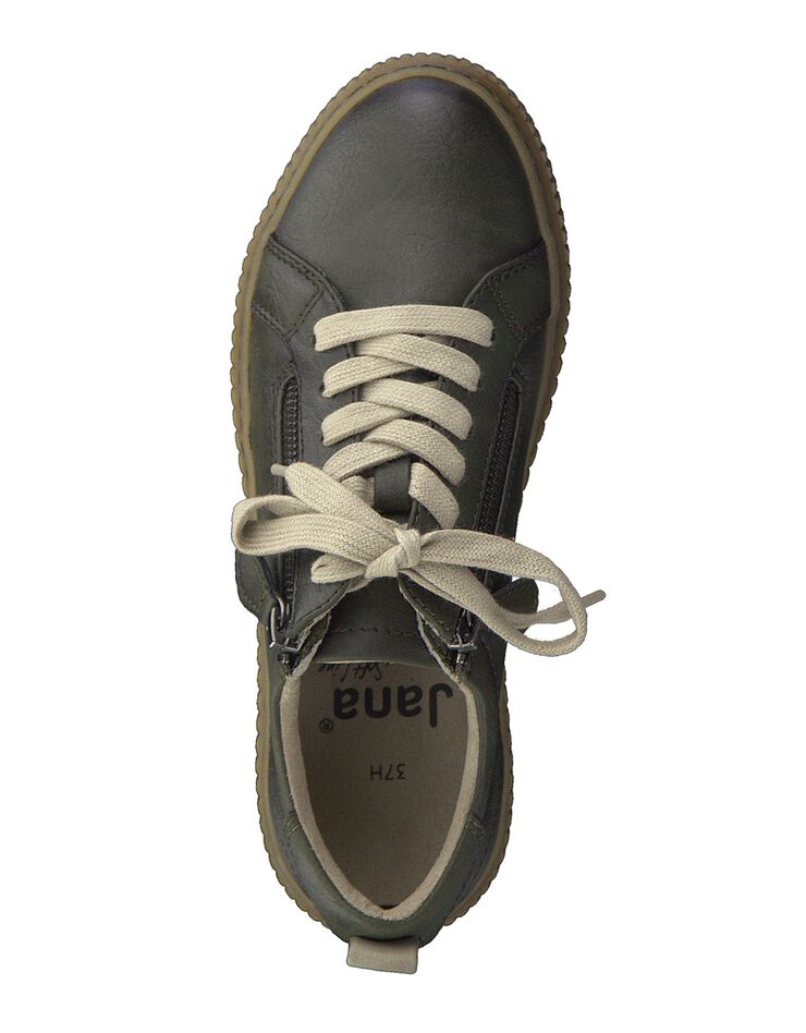 Baskets sneakers à lacets kaki - largeur confort (kaki) Baskets sneakers à lacets kaki - largeur confort (kaki)
