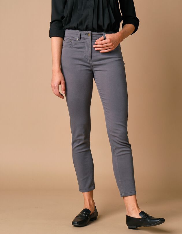 Pantalon 7/8ème fuselé stretch (anthracite)