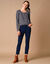 Pantalon 7/8ème fuselé stretch uni (marine)
