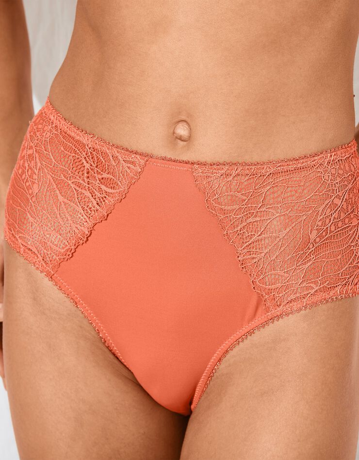 Culotte haute microfibre et dentelle stretch Mogo - Lot de 2 (paprika) Culotte haute microfibre et dentelle stretch Mogo - Lot de 2 (paprika)