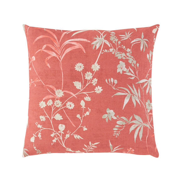 Housse de coussin imprim&eacute; feuillage - lot de 2 (rose blush)