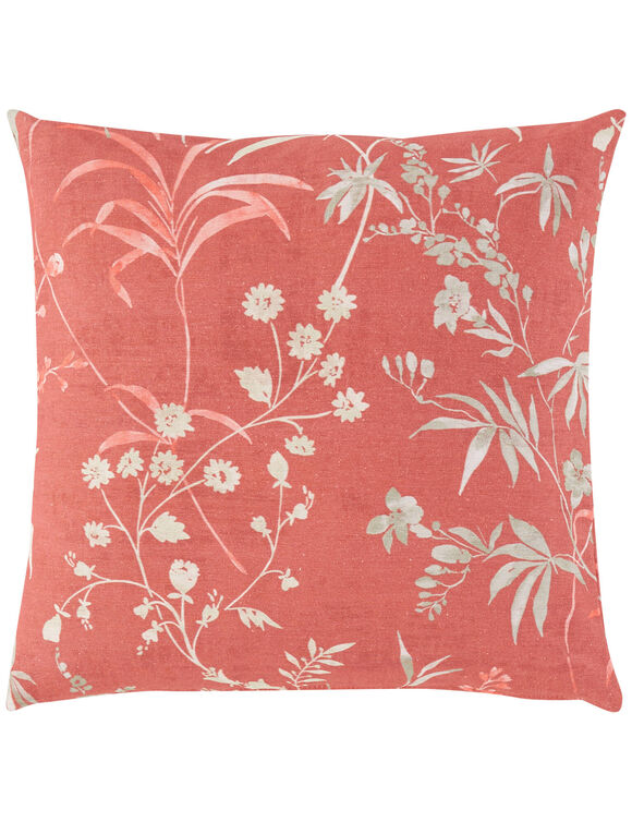 Housse de coussin imprim&eacute; feuillage - lot de 2 (rose blush)
