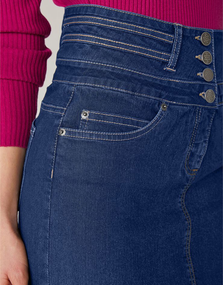 Jupe coupe droite taille haute jean (brut) Jupe coupe droite taille haute jean (brut)