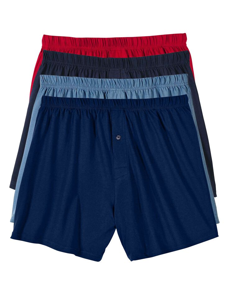Caleçon flottant ouvert uni - lot de 4 (brique + céladon + gris)
